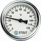 Stout Термометр биметаллический с погружной гильзой 75 мм (корпус 100мм)