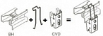 Комплект крепления Set CVD (4xCVD1/BH), TechnoLine